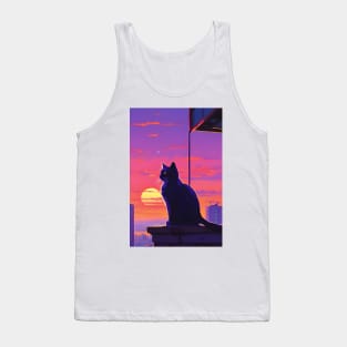 Cat in the sunset Tank Top